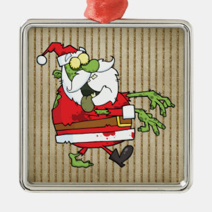 Ornement Métallique Père Noël Zombie