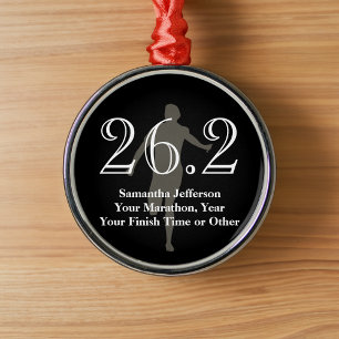 Ornement Métallique Personalized Marathon Runner 26.2 Keepsake Medal