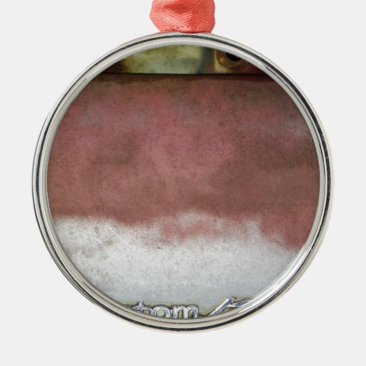 Ornement Métallique personnalisé de luxe rose et blanc (Devant)