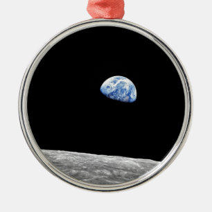 Ornement Métallique Photo de l'orbite lunaire de la montée de la Terre
