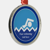 Ornement Métallique Pismming venin, swimmer on blue circle custom (Droite)