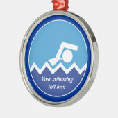 Ornement Métallique Pismming venin, swimmer on blue circle custom (Gauche)