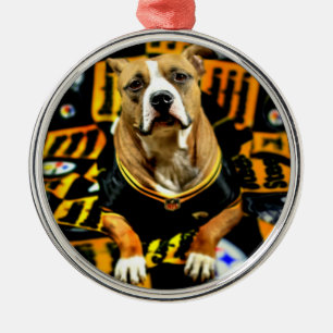 Ornement Métallique Pitbull Secourt Dog Football Fanatic