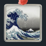 Ornement Métallique PixDezines Vintage, grande vague, Hokusai 葛 飾 北 斎<br><div class="desc">PixDezinves Vintage d'art japonais La Grande Vague de Kanagawa est l'une des plus vues au monde.  L'artiste,  Hokusai,  1832 (période Edo).   Représentation d'okinami comme les grandes vagues,  PAS le tsunami.com. Tous droits réservés.</div>