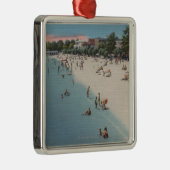 Ornement Métallique Plage coloniale, VA - scène la prenant un bain de (Droite)