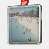 Ornement Métallique Plage coloniale, VA - scène la prenant un bain de (Gauche)