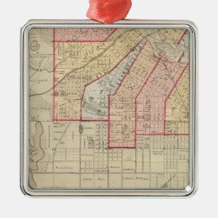 Ornement Métallique Plan de la ville de Minneapolis et de ses environs
