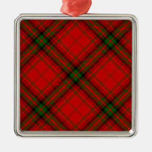 Ornement Métallique Plaque rouge vert tartan MacDougall