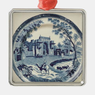 Ornement Métallique Plat bleu et blanc de Spode, c.1815
