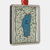 Ornement Métallique Pleine carte de région du lac Tahoe (Droite)