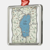 Ornement Métallique Pleine carte de région du lac Tahoe (Gauche)