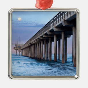 Ornement Métallique Pleine lune sur la jetée, Californie