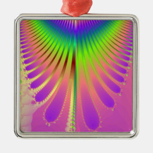 Ornement Métallique Plumes de carnaval