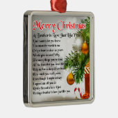 Ornement Métallique Poème de beau-frère - conception de Noël (Droite)