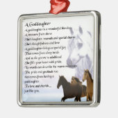 Ornement Métallique Poème de filleule - conception de chevaux (Gauche)