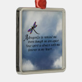 Ornement Métallique Poème de mémorial de libellule (Droite)