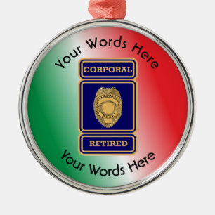 Ornement Métallique Police de Retired