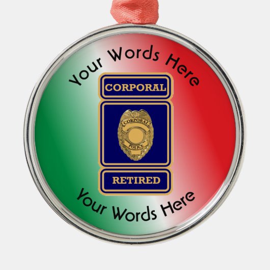 Ornement Métallique Police de Retired (Devant)