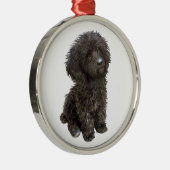 Ornement Métallique Poodle - petit jouet noir (Droite)
