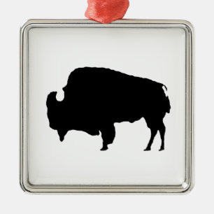 Ornement Métallique Pop Art noir et blanc Buffalo Silhouette