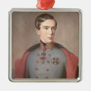 Ornement Métallique Portrait d'empereur Franz Joseph de l'Autriche