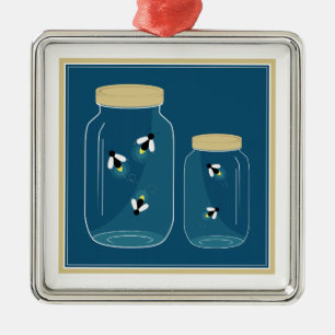 Ornement Métallique Pot de maçon de lucioles