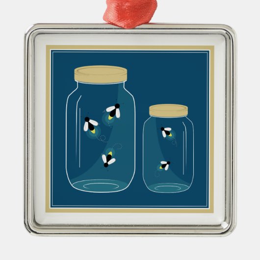 Ornement Métallique Pot de maçon de lucioles (Devant)