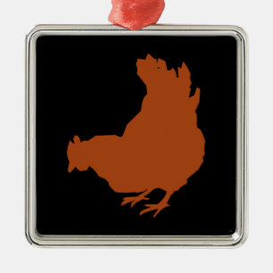Ornement Métallique Poule rouge de poulet