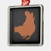 Ornement Métallique Poule rouge de poulet (Gauche)