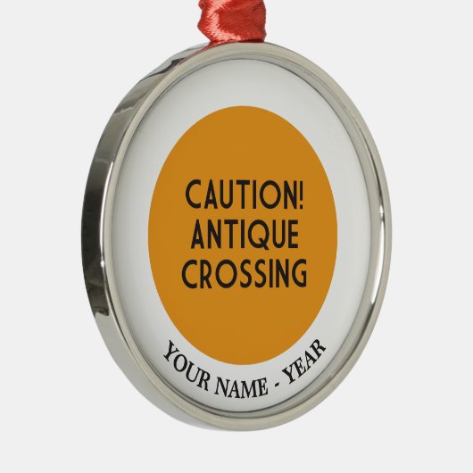 Ornement Métallique Précaution ! Croisement antique (Droite)