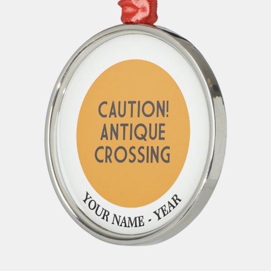 Ornement Métallique Précaution ! Croisement antique (Gauche)