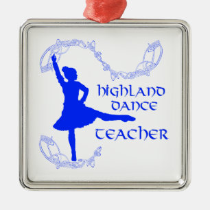 Ornement Métallique Professeur de danse highland - Bleu