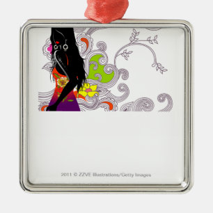 Ornement Métallique Profil latéral d'une pose de femme