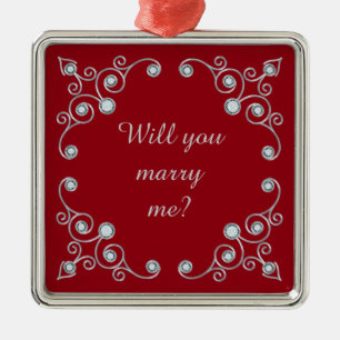 Ornement Métallique Proposition de mariage fleurie de bijou