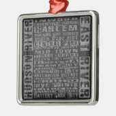 Ornement Métallique Quartiers NYC Gris (Gauche)