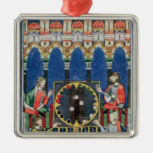 Ornement Métallique Quatre joueurs arabes de backgammon