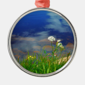 Ornement Métallique Queen Ann's lace flowers, lac bleu mountain