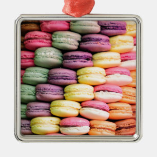 Ornement Métallique Rayure d'arc-en-ciel des biscuits empilés de