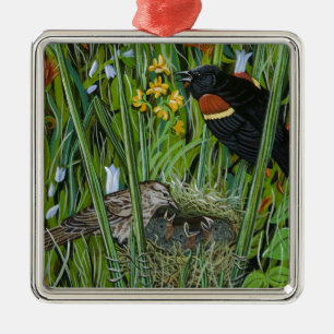 Ornement Métallique Red Wing Blackbird
