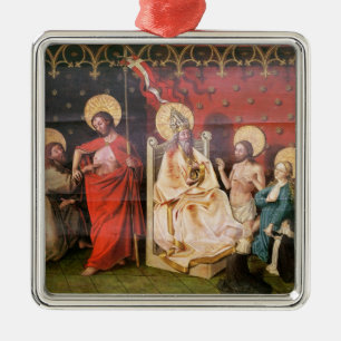 Ornement Métallique Retable dépeignant le Christ avec St Thomas