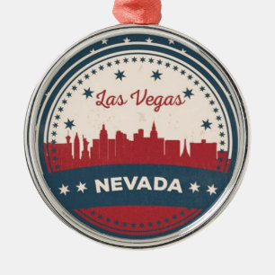 Ornement Métallique Retro Las Vegas Skyline