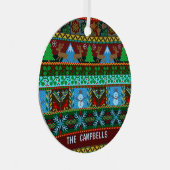 Ornement Métallique Rindeer de Noël moche | Nom (Avant droite)