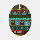 Ornement Métallique Rindeer de Noël moche | Nom (Avant gauche)