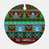 Ornement Métallique Rindeer de Noël moche | Nom (Verso)