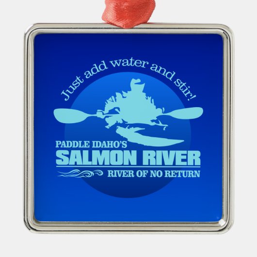 Ornement Métallique Rivière saumon (Bleu) (Devant)