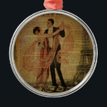 Ornement Métallique romantic Paris Wedding Waltz ballroom dancers<br><div class="desc">romantic Paris Wedding Waltz ballroom dancers gifts. Waltz gifts. Paris wedding gifts. Paris couple shower gifts. Romantic dancers home décor.</div>