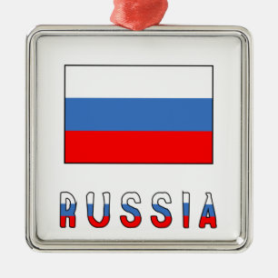 Ornement Métallique Russie et drapeau russe