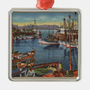 Ornement Métallique San Francisco, flotte de pêche de CA au pêcheur