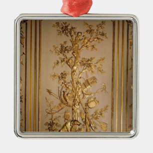 Ornement Métallique Scène de chasse, panneautage en bois de diner