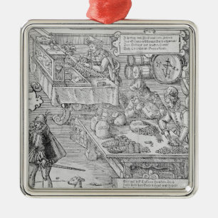 Ornement Métallique Scène d'opérations bancaires